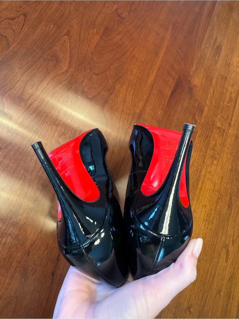 Christian Louboutin Black Patent Pointed-Toe Stiletto Pumps